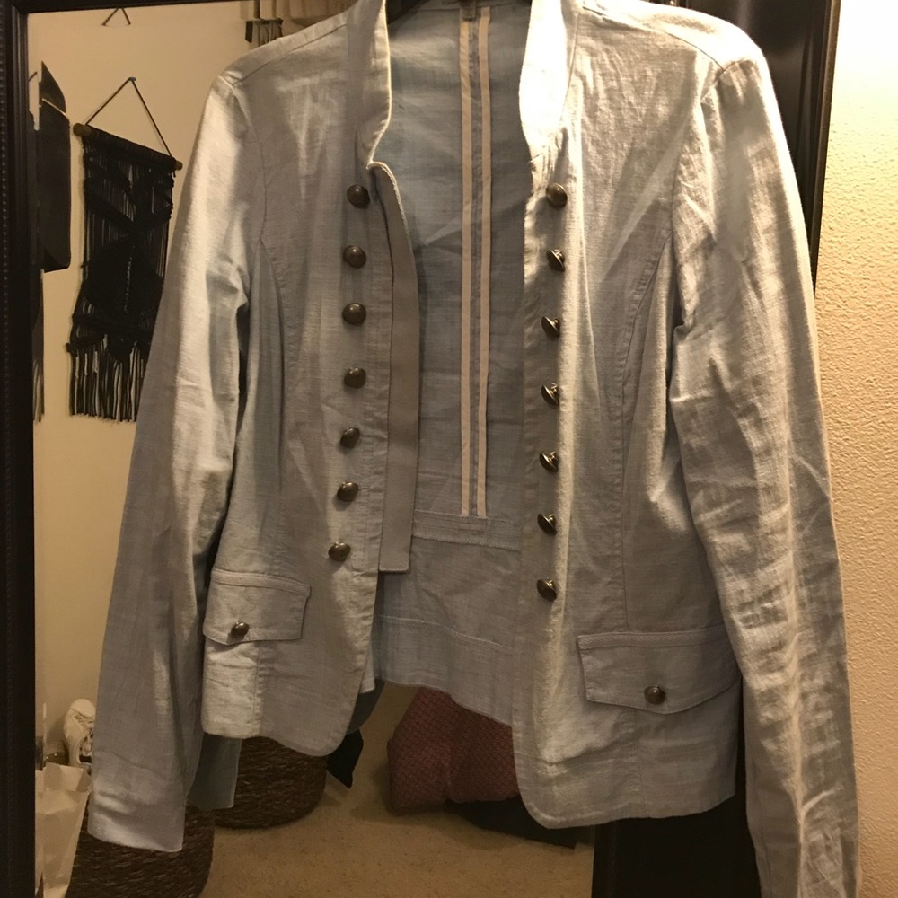 Military inspired chambray jacket